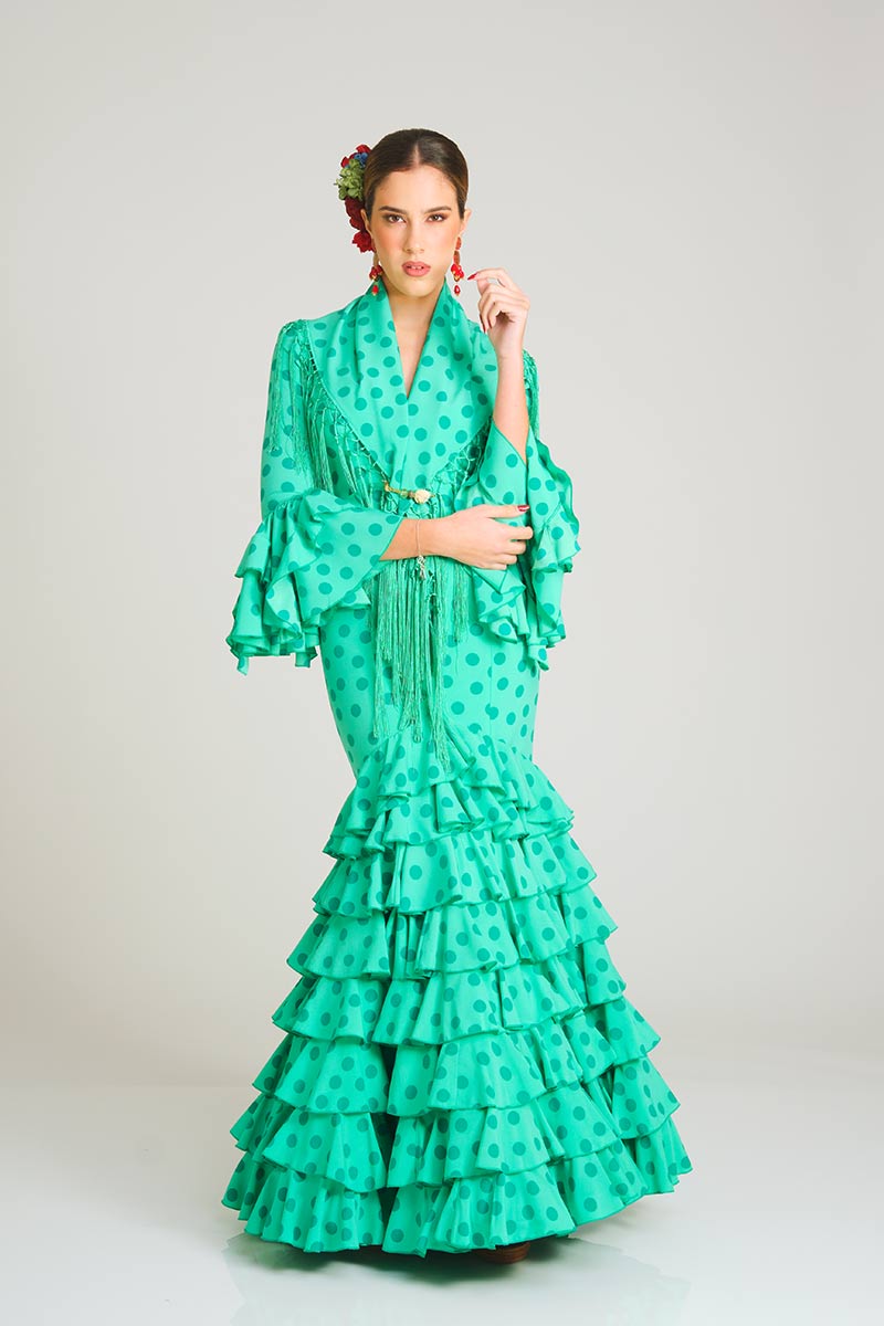 Vestido verde de flamenca